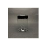 Pause Art Home 250 Cc Silindir Pet Kavanoz - Siyah Plastik Kapaklı - 250 Ml Plastik Kavanoz ( 3 Adet)