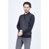 Pave 4533224 Lacivert Desenli Polo Yaka Triko Yün Erkek Kazak