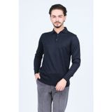Pave 4533294 Lacivert Desenli Polo Yaka Triko Yün Erkek Kazak