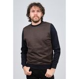 Pave 4537043 Lacivert Erkek Bisiklet Yaka Desenli Yün Erkek Kazak