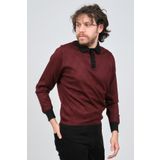 Pave 4537094 Bordo Polo Yaka Desenli Yün Erkek Kazak