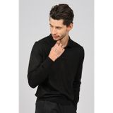 Pave 4538004 Siyah Polo Yaka Yün Erkek Kazak