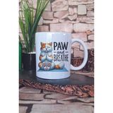 Paw And Breathe Baskılı Kedi Yoga Meditasyon Hediyelik Baskılı Çay Kahve Sunum Kupa Bardak - Beyaz