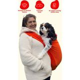 Paw And Hug Köpek Polar Taşıma Çantası Ana Kucağı – Omuzdan Taşınabilir Kışlık– Yumuşak ve Sıcak - Turuncu
