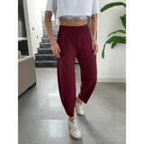 Paw Garage Kadın Balon Pantolon, Beli Lastikli Şalvar Model Krep Balon Pantolon - XL - Bordo