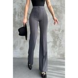 Paw Garage Kadın Beyond Yüksek Bel Toparlayıcı Çimalı Ispanyol Paça Palazzo Pantolon - 4XL - Antrasit