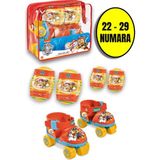 Paw Patrol Çantalı Dizlik ve Dirseklikli 4 Teker Paten Seti-Kırmızı- (22-29 Numara Ayarlanabilir)