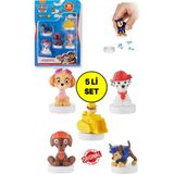 Paw Patrol Damgalı Mühürlü 5 Li Figür Seti ( Marshall - Chase - Rubble - Skye - Zuma ) 4 - 7 cm - Renkli