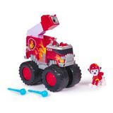 PAW PATROL Rescue Wheels - Marshall’ın İtfaiye Canavar Kamyonu, mermi atışı ve Marshall köpek figürü, 3 yaşından büyük çocuklar için oyuncak