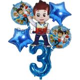 Paw Patrol Ryder 3 Yaş Lacivert Balon Set Paw Patrol Ryder Konsept Yıldız Doğum Günü Parti Balon Set