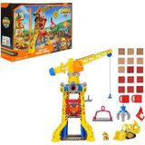 Paw Patrol Sesli ve Işıklı Rubble &amp; Crew Rubble Buldozer ve Bark Yard Vinç Kulesi Oyun Seti - Renkli
