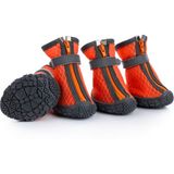 Paw Prints Köpek Ayakkabısı-Kaydırmaz Kauçuk Taban Köpek Ayakkabısı- Reflektörlü,fermuarlı Köpek Ayakkabısı - Turuncu - 2