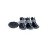 Paw Prints Köpek Ayakkabısı - Kaydırmaz Kauçuk Taban, Reflektörlü, Fermuarlı Pati Koruyucu (Siyah, 5)