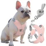 Pawaboo Köpek koşum takımı, köpek koşum takımı, küçük orta köpekler için, ayarlanabilir koşum takımı, nefes alabilen X şeklinde dolgu, yavrular, kediler, yürüyüş, eğitim, L, pembe
