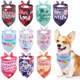 PAWCHIE Tatil Köpeği Bandanaları 10'lu Paket - Pet Üçgen Eşarp Ekose Festival Tarzı, Mevsimlik Bandanalar Yaz Anneler Günü Köpek Bandana Küçükten Büyüğe Köpekler için Doğum Günü Bandanası Yavru