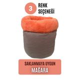 pawdaz Mağara (45x40cm) - Modern kedi/köpek mağara yatak, Saklanma alanı, Sakinleştirici, Konforlu