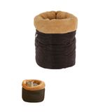 Pawdaz Modern Kedi ve Köpek Mağara Yatağı, 80x60x3 cm, Sakinleştirici ve Konforlu, Serin Mat Kılıfı ile (karamel)