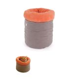 Pawdaz Modern Kedi ve Köpek Mağara Yatağı, 80x60x3 cm, Sakinleştirici ve Konforlu, Serin Mat Kılıfı ile (şeftali)