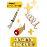Pawdaz Stres Gideren Kedi Oyuncağı Seti - Golden Fish + Tünel + Büyük Matatabi - Sarı