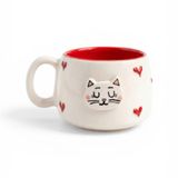 Pawicci El Yapımı Seramik Köpek Desenli Kupa, 200 ml Doğal Çay Kahve Bardağı, Handmade Pottery Mug, Pet Lover Hediye, Gıda Güvenli Seramik (KIRMIZI)