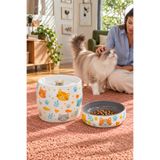 Pawicci Kedi Köpek Su Pınarı ve Mama Su Kabı 2'li Set Porselen Otomatik Filtreli Seramik Sebil 1.3 L LED Işıklı
