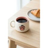 Pawicci Seramik Kedi Desenli Kupa, El Yapımı Doğal Kupa, 200 ml Çay Kahve Kupası Motifli Fincan - Pembe