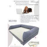 Pawiyans Bolster Üst Kalite Köpek Yatağı 6,5-10CM Süngerli Sıvı Geçirmez Alezli. %100 Elyaflı. 2 Fermuarlı - 81 x 107 cm - Petrol Mavi