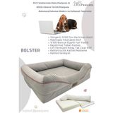 Pawiyans Bolster Üst Kalite Köpek Yatağı 6,5 ve 10 cm Süngerli Kılıflı Sıvı Geçirmez Alezli 2 Fermuarlı - 81 x 107 cm - Gri