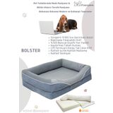 Pawiyans Bolster Üst Kalite Köpek Yatağı 6,5 ve 10 cm Süngerli Kılıflı Sıvı Geçirmez Alezli 2 Fermuarlı
