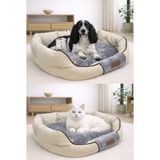 Pawiyans Champion Box Üst Kalite Kedi Köpek Yatağı ,soft Kumaş,yıkanabilir ,%100 Elyaf Dolgu - Krem - 61X76 cm