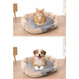 Pawiyans Champion Box Üst Kalite Kedi Köpek Yatağı ,soft Kumaş,yıkanabilir ,%100 Elyaf Dolgu - Pudra - 53X63 cm