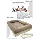 Pawiyans Coch Box Üst Kalite Köpek Yatağı Süngerli Sıvı Geçirmez Alezli. %100 Elyaflı. 2 Fermuarlı - 69 x 92 cm - Krem