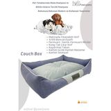 Pawiyans Couch Box Kedi Köpek Yatağı Yıkanabilir Fermuarlı Astarlı Elyaf Dolgu - Petrol Mavi - 44 x 58 cm