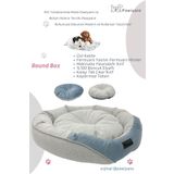 PAWİYANS Round Box Kedi Ve Köpek Yatağı Üst Kalite Yıkanabilir 2 Fermuarlı, Kılıf Astarlı %100 Elyaf