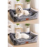 PAWİYANS Soft Box Üst Kalite Kedi Köpek Yatağı, %100Elyaf Dolgu,Tela Astarlı,Yıkanabilir,Fermuarlı