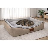 Pawiyans Üst Kalite Kedi-Köpek Yatağı. Kaydırmaz Taban ,yıkanabilir Kılıf 2 FERMUARLI,%100 Elyaflı. - Açık Kahverengi - 54 x 69 cm