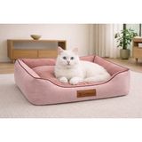 Pawiyans Üst Kalite Kedi-Köpek Yatağı. Kaydırmaz Taban ,yıkanabilir Kılıf 2 FERMUARLI,%100 Elyaflı. - Pembe - 44 x 58 cm