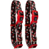 Pawlook Design Köpek Boyun Tasması – Geri Dönüştürülmüş Malzeme, Ayarlanabilir, Tüy Toplamaz, D-Halkalı, Emniyet Tokalı, Küçük & Büyük Irklar İçin, Recycled Boyun Tasması Kırmızı Pati L (2 paketi)
