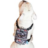Pawlook Design, Köpek Sırt Çantası – Su Geçirmez, Göğüs Tasması Fonksiyonlu, Ayarlanabilir, Skull Çantalı Göğüs Tasması Large