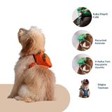 Pawlook Design, Turuncu, Çantalı Göğüs Tasması, Köpek Sırt Çantası – 2’si 1 Arada Göğüs Tasması Fonksiyonlu, Ayarlanabilir, Küçük & Büyük Irklar için, Small