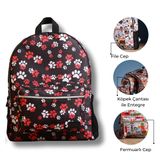 Pawlook x Human Sırt Çantası – Laptop Bölmeli, Su Geçirmez Ön Cepli, 15" Uyumu, Termos Bölmeli, Ayarlanabilir Askılı, Ergonomik & Şık Tasarım, Kırmızı Pati