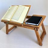 Pawn Mark Company Ahşap Kuran-I Kerim Rahlesi - Ergonomik, Katlanabilir ve Ayarlanabilir Masaüstü Tasarım ile Konforlu Kitap Okuma - Kahverengi