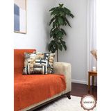 Pawn Mark Company Jakarlı Şönil Kaymaz Koltuk Örtüsü ve Çekyat Örtüsü 175 x 215 cm | Mikrofiber Koltuk Şalı - 175 x 215 cm - Kiremit