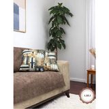 Pawn Mark Company Jakarlı Şönil Kaymaz Koltuk Örtüsü ve Çekyat Örtüsü 175 x 215 cm | Mikrofiber Koltuk Şalı - 175 x 215 cm - Koyu Bej