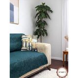 Pawn Mark Company Jakarlı Şönil Kaymaz Koltuk Örtüsü ve Çekyat Örtüsü 175 x 215 cm | Mikrofiber Koltuk Şalı - 175 x 215 cm - Zümrüt