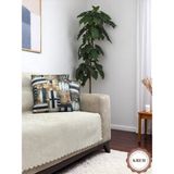 Pawn Mark Company Jakarlı Şönil Kaymaz Koltuk Örtüsü ve Çekyat Örtüsü 175 x 215 cm | Mikrofiber Koltuk Şalı Krem - 175 x 215 cm