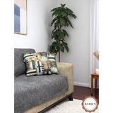 Pawn Mark Company Jakarlı Şönil Kaymaz Koltuk Örtüsü ve Çekyat Örtüsü 175X215 cm | Mikrofiber Koltuk Şalı - 175 x 215 cm - Kurşun Rengi