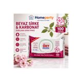PAWPERTY Çok Amaçlı Yüzey Temizlik Havlusu 100 Yaprak Beyaz Sirke Karbonatlı İz Bırakmaz Kiraz Çiçeği Kokulu