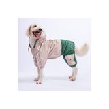 Pawstar Bej-Yeşil BiColor Orta ve Büyük Irk Köpek Tulum Yağmurluğu Köpek Yağmurluk Köpek Kıyafeti
