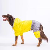 Pawstar Bicolor Gri Sarı Polarlı Su Geçirmez Orta Büyük Irk Köpek Yağmurluk Tulum